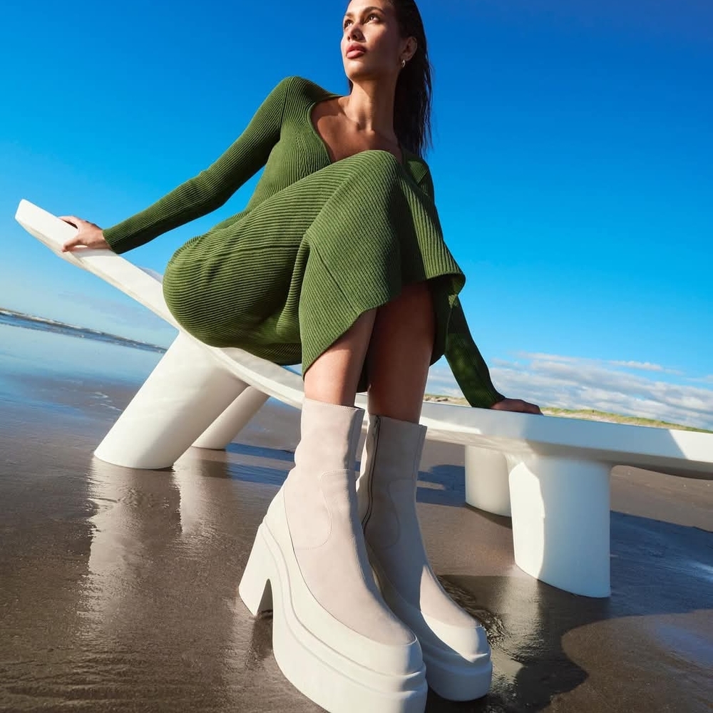 Nubikk Venga Bootie (Cream Platform Boots)